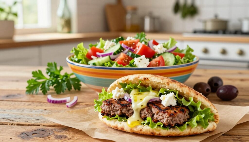 Mediterranean Beef Pita Salad