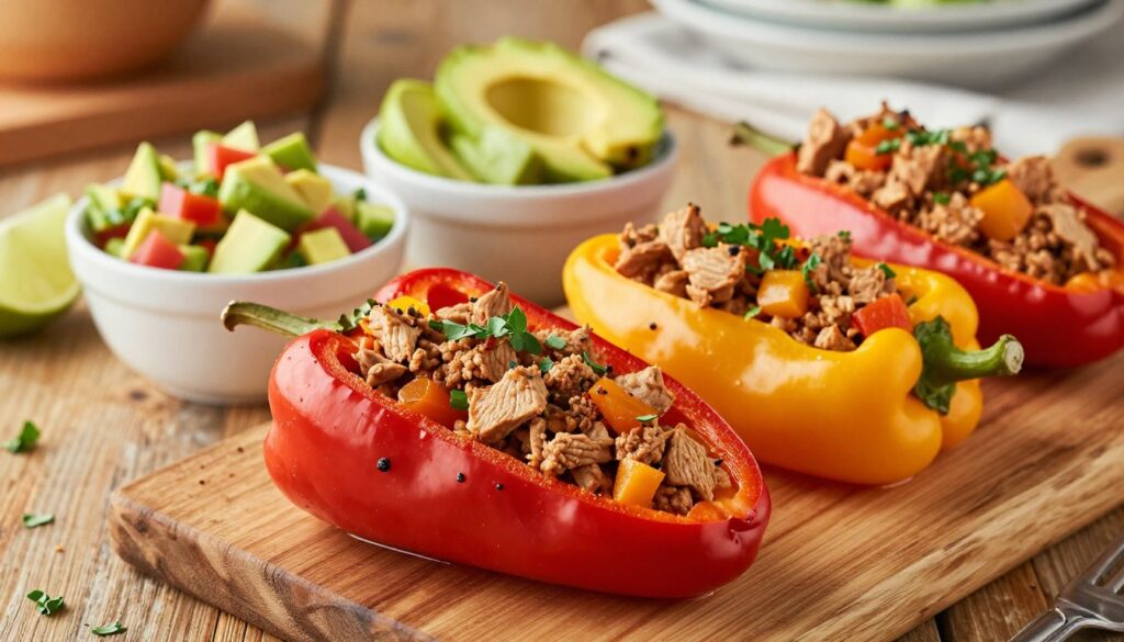 ground turkey stuffed peppers