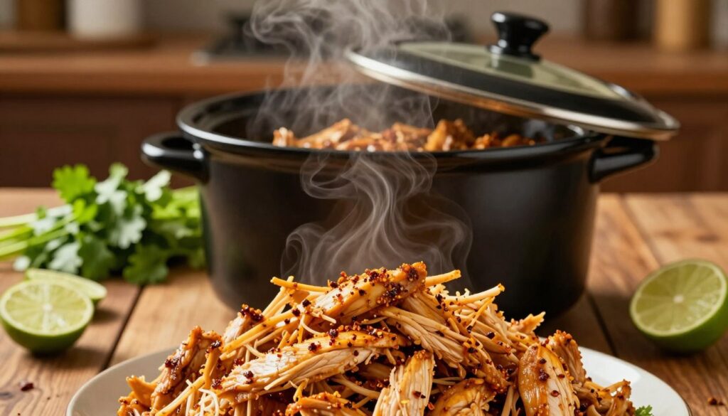 shredded chicken in crockpot