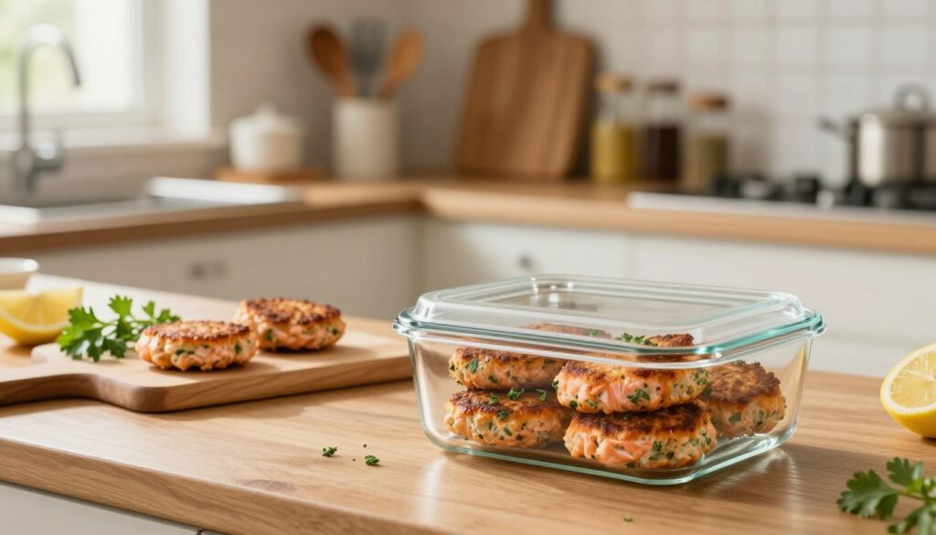 storing salmon patties